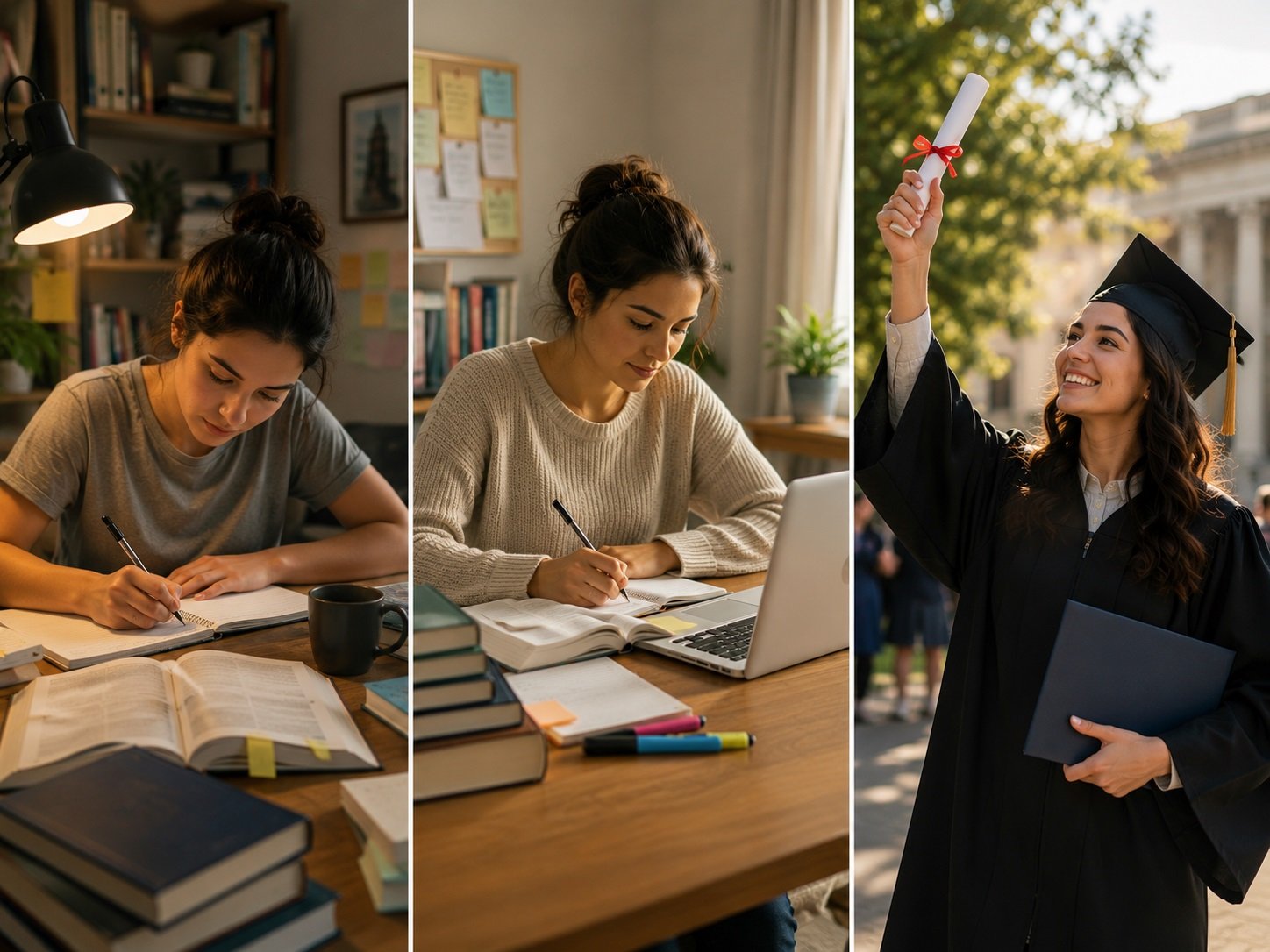 O caminho entre o estudo e a graduação representa o tempo necessário para construir conhecimento